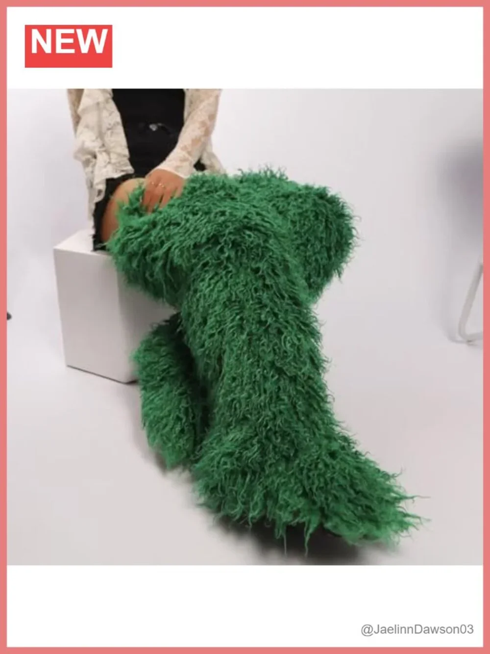 Faux Fur Over the Knee Boots Flat Thigh High Winter Boots 29 inch